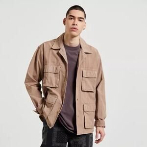 BDG Urban Outfitters Men’s Large Gorpcore Safari Utility Military Jacket Khaki